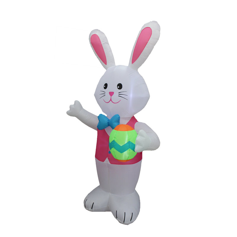 4ft Height Inflatable Easter Bunny Friendly Rabbit with Bow deals Tie Waving Inside